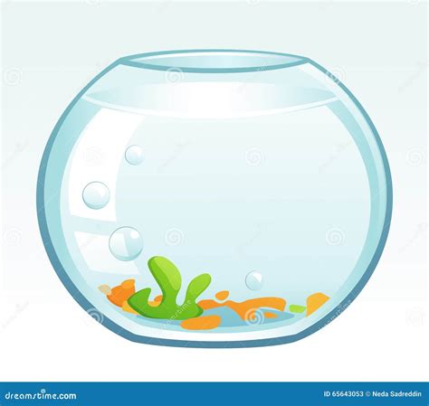 fish bowl stock vector illustration  sand aquarium