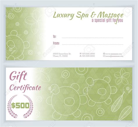 appealing fantastic spa gift certificate template ideas printable