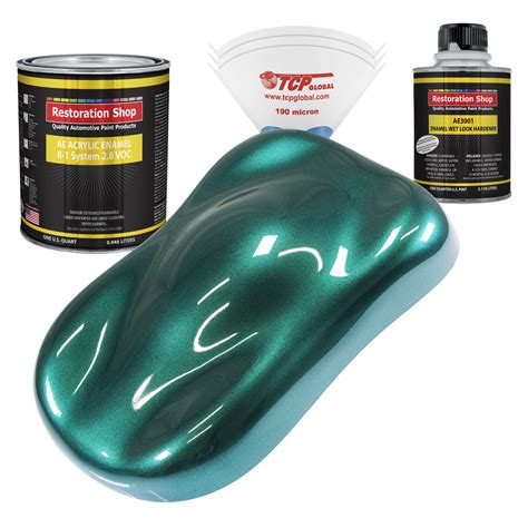 restoration shop dark teal metallic acrylic enamel auto paint complete quart paint kit