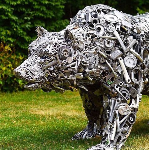 scrap metal  life size animal sculptures daniel swanick