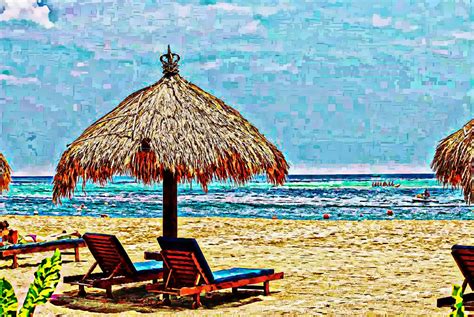 tropical beach painting  stock photo public domain pictures
