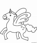 Unicorn Coloring Flying Pages Printable Print sketch template