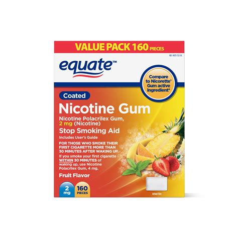 equate coated nicotine gum fruit flavor  mg  count walmartcom