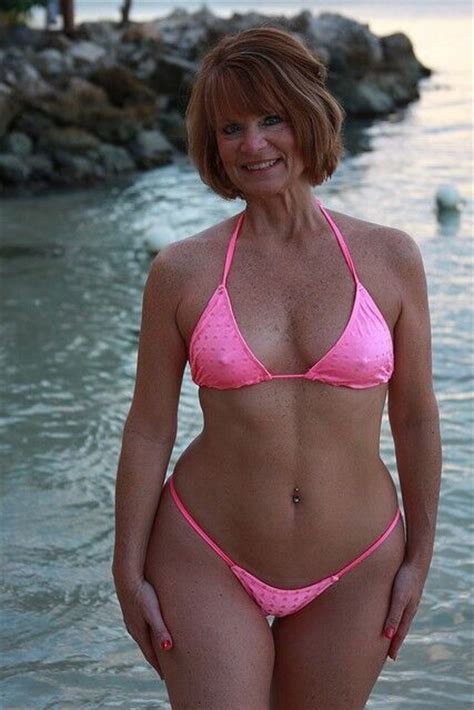 real mom bikini beach