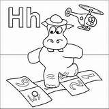 Coloring Hopscotch Letter Color Pages Alphabet Preschool Hippo Activities Coloringpages4u Helicopter Hat Kids Zoo Letters sketch template