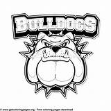 Bulldog Coloring Mascot Getcoloringpages sketch template