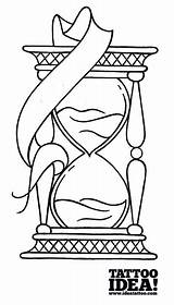Hourglass Tattoo Drawing Traditional Draw Outline Designs Getdrawings Style Clock Broken sketch template