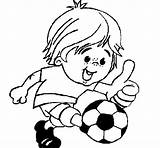 Football Playing Boy Coloring Coloringcrew sketch template