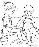 Coloring Summer Pages Kids Sheets Color Printable Beach Print Girl Boy Wading Girls Drawing Raisingourkids Books Help Worksheets Winter Visit sketch template