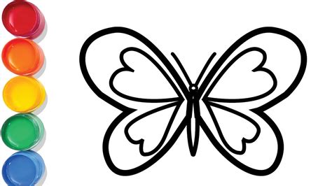 butterfly coloring  kids easy drawing youtube