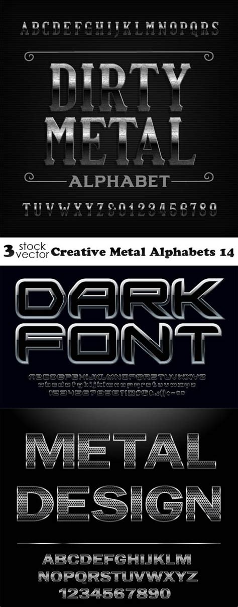 vectors creative metal alphabets  nitrogfx  unique
