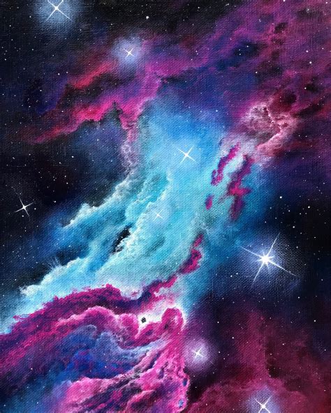 cosmic tourist  galaxy space acrylic painting space art galaxy painting diy canvas art
