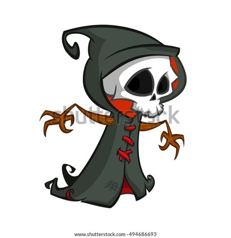 cute cartoon grim reaper scythe isolated stock vector
