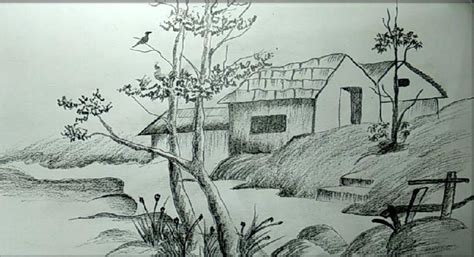 landscape pencil drawing drawing