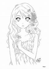 Coloring Pages Anime Lineart Manga Line Color Drawings Detailed People Girl Drawing Cute Book Simple Sketches Deviantart Kawaii Chibi Cartoon sketch template