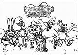 Coloring Spongebob Pages Characters Squidward Kids sketch template