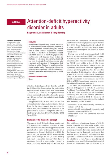 pdf attention deficit hyperactivity disorder in adults