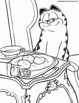 Garfield Coloring Pages Breakfast Movies sketch template