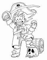 Goku Dragonball Pirate Lines Deviantart sketch template