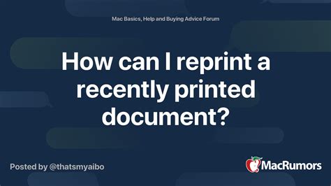 reprint   printed document macrumors forums