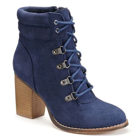 blue lace  heeled ankle boots  boots