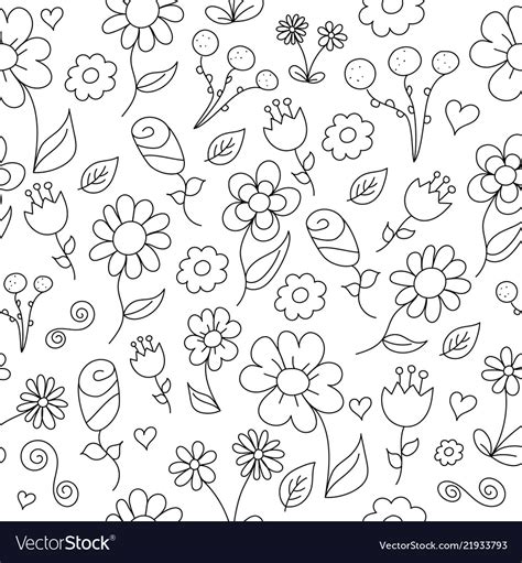 drawing simple floral pattern royalty  vector image