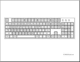 clip art computer keyboard coloring page  abcteachcom large
