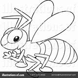 Wasp Coloring Pages Clipart Illustration Bannykh Alex Royalty Getcolorings Rf Marvelous sketch template