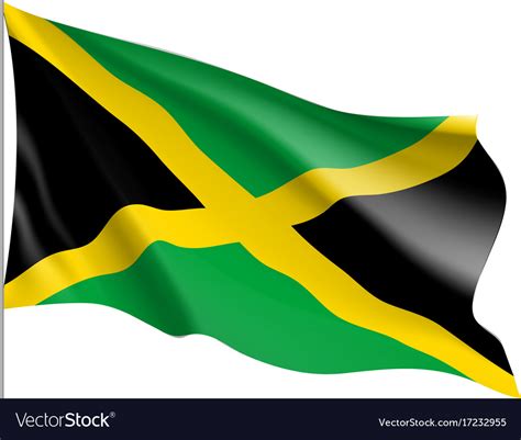 waving flag of jamaica royalty free vector image