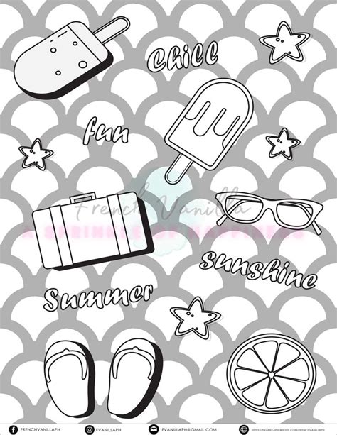 printable coloring page summer season printable coloring pages