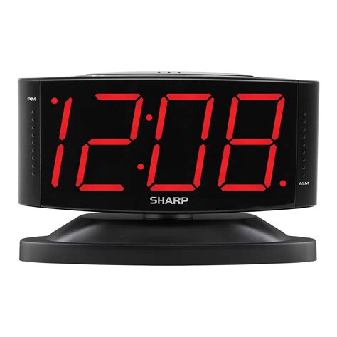digital alarm clock  easy  read large numbers swivel base red led display ebay