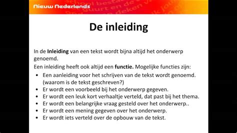 de indeling van een tekst nieuw nederlands kader   lezen youtube