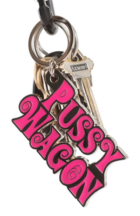 pussy wagon metal key chain