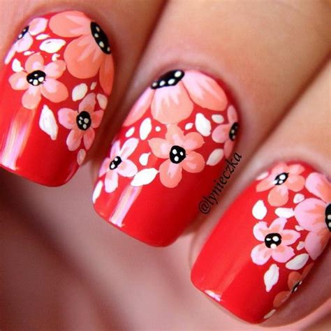 pretty flower nail designs hative