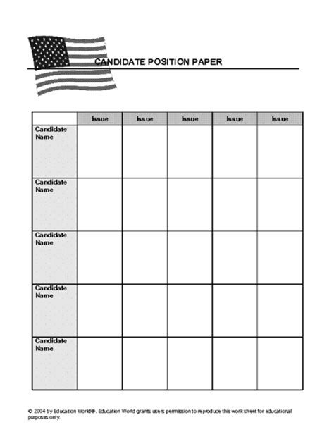 candidate position paper template education world