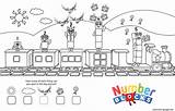 Numberblocks Coloring Train Pages Printable Express Kids Book Print sketch template