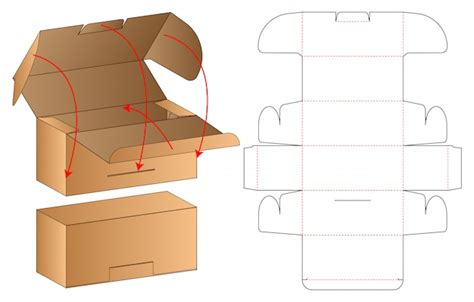 premium vector box packaging die cut template