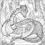 Coloring Mythical Pages Creatures Creature Magical Fantasy Celestial Mystical Animal Color Adults Printable Adult Seasonings Mythological Dragon Print Colouring Book sketch template