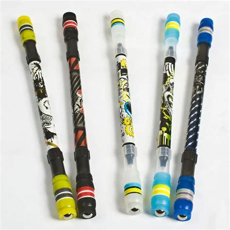 pcsnon slip coated spin rolling  cool spinning  rotating gaming ballpoint  blue ink