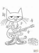 Coloring Pete Cat Shoes School Rocking Pages Printable Drawing sketch template