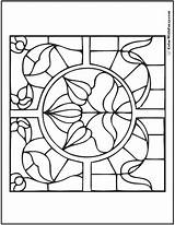 Stained Glass Coloring Pages Adult Easy Iris Template Large Patterns Printable Detailed Colorwithfuzzy sketch template