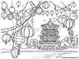 Mewarnai Imlek Pesta Perayaan Lampion Colouring Anakcemerlang Sketsa Untuk Asie Suasana Akan sketch template