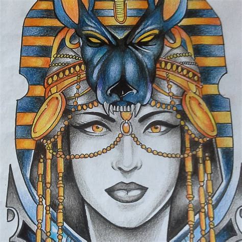jim perez auf instagram „cleopatra and anubis egyptian tattoo design