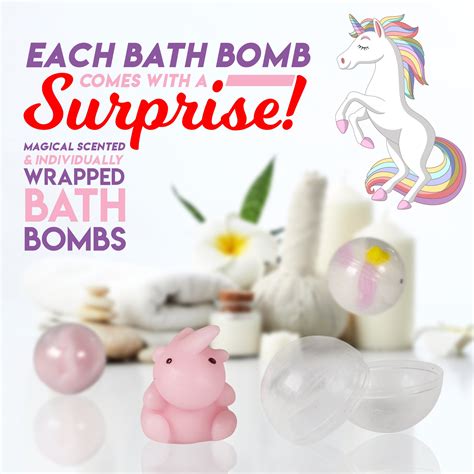unicorn spa kit  bath bombs steam rising