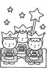 Driekoningen Kleurplaten Feest Koningen Reis Kerst Zingen sketch template