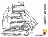 Rigged Coloring Designlooter Yescoloring Tall Ship Square Print Pic sketch template