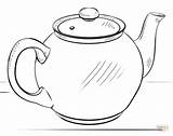 Teapot Teekanne Ausmalbild Ausdrucken Silhouetten Ausmalbilder sketch template