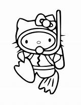 Scuba Diver Kitty Ellie sketch template