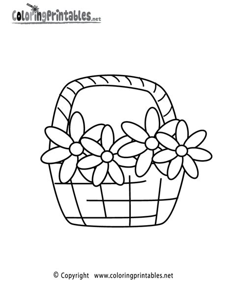 flowers basket coloring page   nature coloring printable