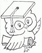 Coloring Graduation Pages Clipart Library Owl sketch template